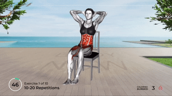 健身椅锻炼方法_不伤膝盖坐着瘦腰腹训练_坐姿腰腹塑形动作