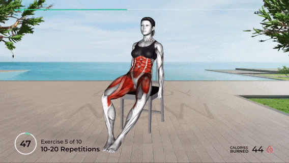 坐姿腰腹塑形动作_不伤膝盖坐着瘦腰腹训练_健身椅锻炼方法